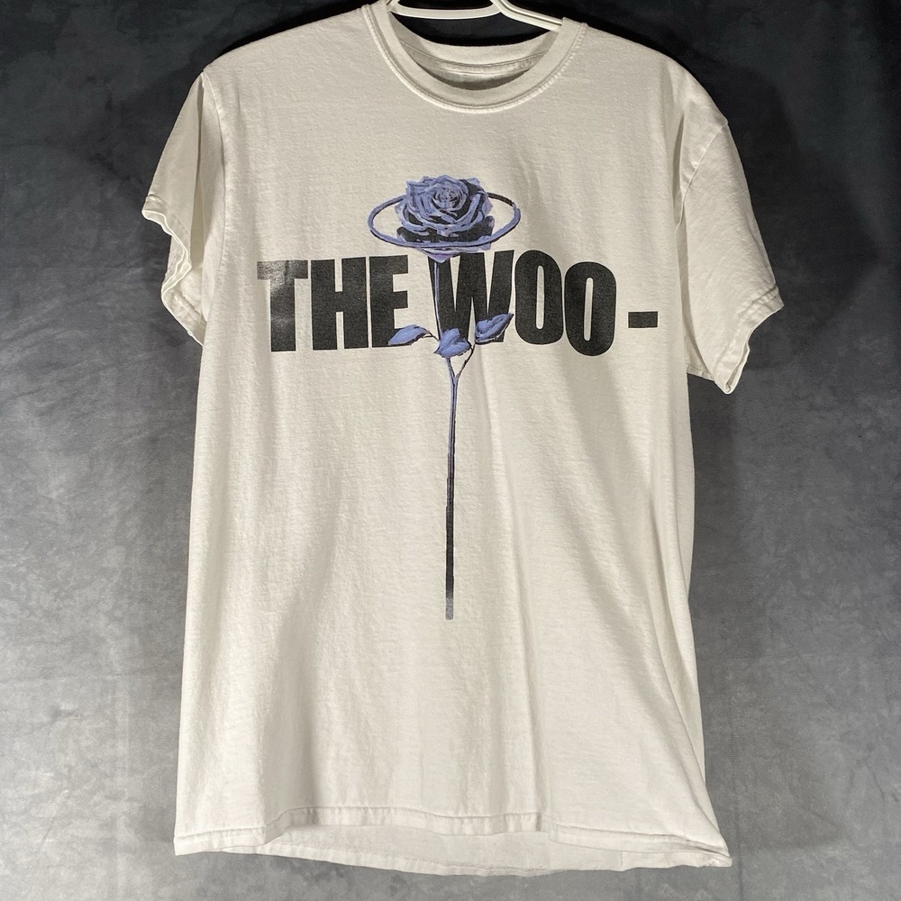 Vlone Pop Smoke The Woo Graphic T-shirt Men M White Short Sleeve Music